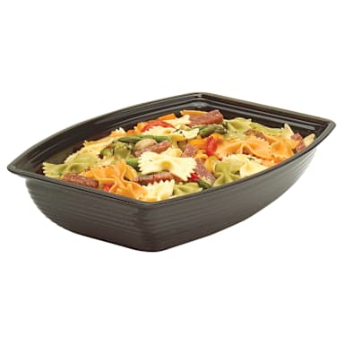 Cambro RSB1014CW110 Rectangular Black 5 Qt. Ribbed Bowl