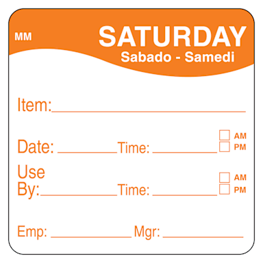 DayMark IT120148-6-SAT MoveMark 2" Saturday Use By Day Square