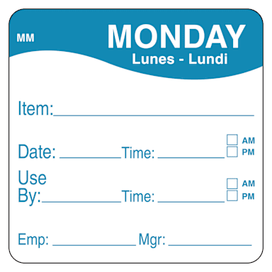 DayMark IT120148-1-MON MoveMark 2" Monday Use By Day Square