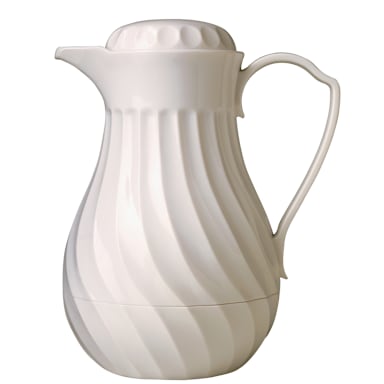 Vollrath 52134 Tilt N Pour SwirlServe White 64 Ounce Beverage Server