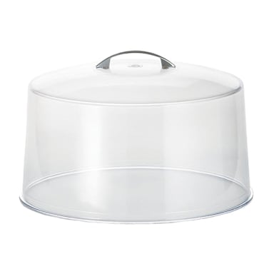 TableCraft 422 Clear Polystyrene Cake Cover with Metal Handle