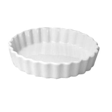 Hall China 863-WH White 5 Oz. Round Fluted Creme Brulee Dish