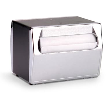 Traex 6516-06 Chrome and Black Napkin Dispenser