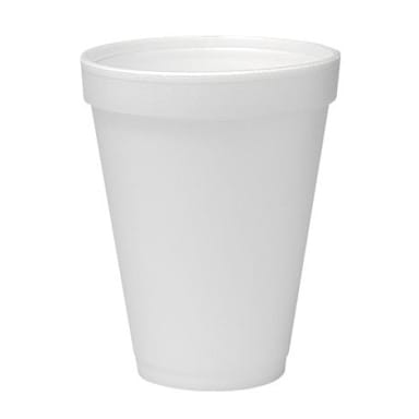 Dart® 12J12 White Foam 12 Oz. Hot Drink Cup - 1000 / CS