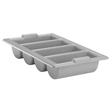 Traex 1375-31 Gray 4-Compartment Cutlery Bin with Handles