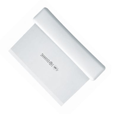 Mundial® W5697 White Handled 6" x 3" Scraper / Dough Cutter