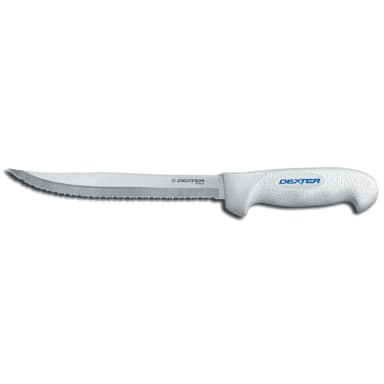 Dexter Russell SG142-8TE-PCP SofGrip White 8" Tiger Edge Slicer