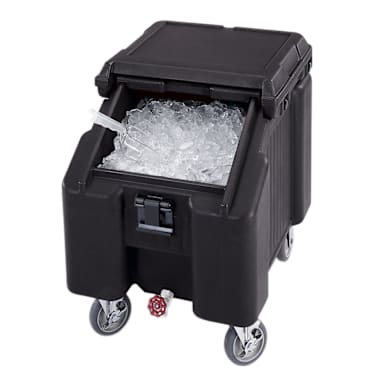 Cambro ICS100L110 SlidingLid Black Slant Top 100 Lb. Ice Caddy