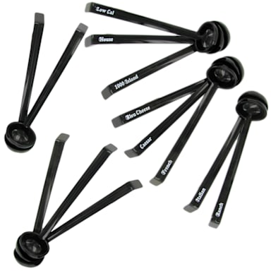 Cambro LD85A110 Black Camwear .75 Oz. Asst. Imprinted Ladles
