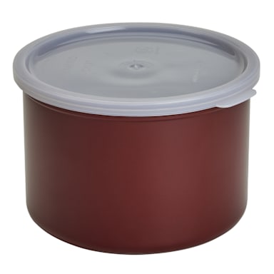 Cambro CP15195 Reddish Brown Plastic 1.5 Qt. Round Crock with Lid
