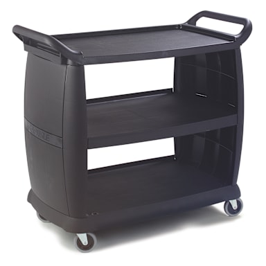 Carlisle CC224303 Large Black Bussing and Transport Cart