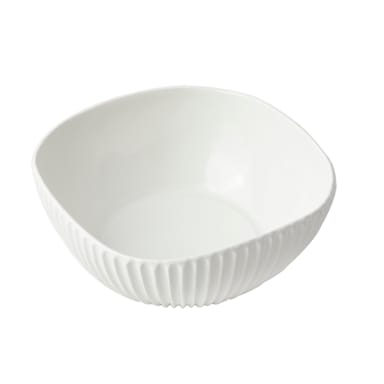 Bon Chef 9913 WHITE Sandstone 10" Square x 4"H Ribbed Bowl