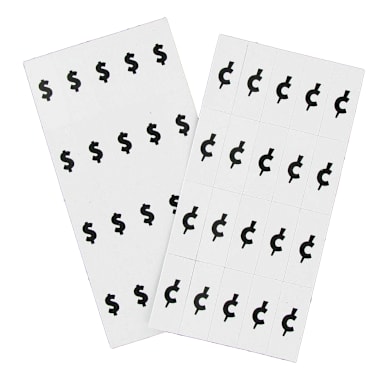 Shaw & Slavsky 125-INS-C-BK Dollar / Cent Shelf Inserts