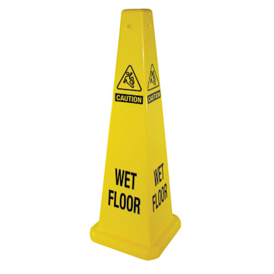 Hospeco Brands Group 36"x12" Yellow Wet Floor Sign