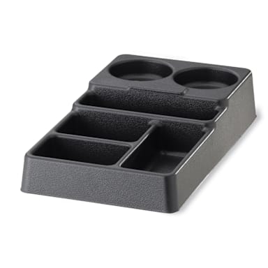 Service Ideas SC1090 6-Compartment Black Plastic Condiment Organizer