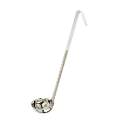 Browne Foodservice 994112WH S/S 1.5 Oz White 1-Piece Secure Grip Ladle