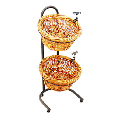 Mobile Merchandisers® K1430/2 2-Tier Floor Stand with Baskets