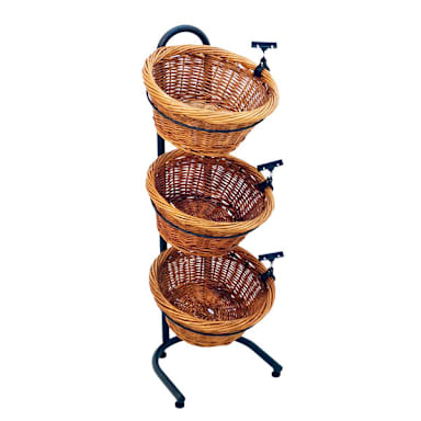 Mobile Merchandisers® K1430/3 3-Tier Floor Stand with Baskets