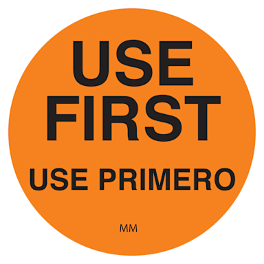 DayMark 114950 DuraMark Round Orange 1-1/2" Use First Label