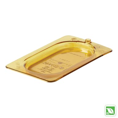 Rubbermaid FG202P23AMBR Sulf-X 1/9 Size Hot Food Pan Cover w/ Peg Hole
