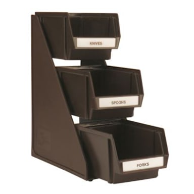 Traex 4842-01 Brown 3-Bin Self Serve Countertop Stand