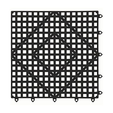 San Jamar VM5280BK Versa-Mat® 12" x 12" Black Bar Mat