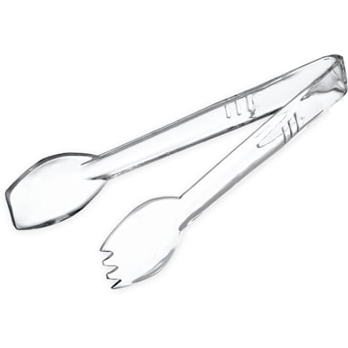 Carlisle 400907 Carly 9" Clear Polycarbonate Salad Tongs