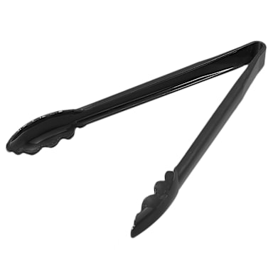 Carlisle 471203 Carly 12" Black Scalloped Utility Tongs