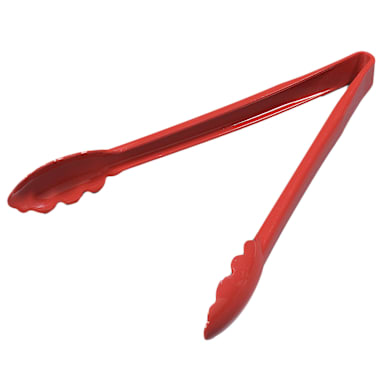 Carlisle 471205 Carly 12" Red Scalloped Utility Tongs