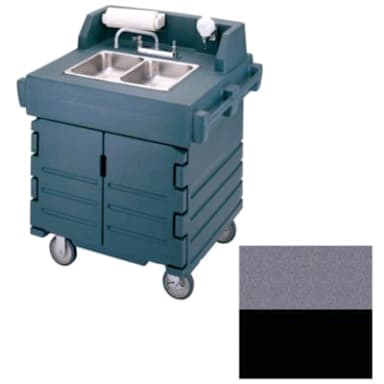 Cambro KSC402426 CamKiosk Black and Granite Gray Hand Sink Cart