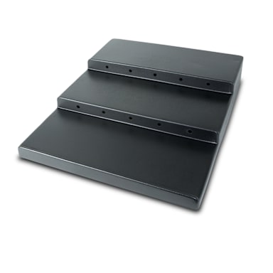Delfin SU-24303-17 24" x 30" x 4.5" Black Three-Tiered Step Riser