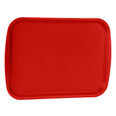 Traex 1014-02 Red Plastic 10 x 14 Fast Food Tray - Dozen