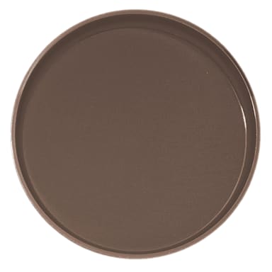 Cambro PT1400167 Brown 14" Round Non-Skid Polytread Tray