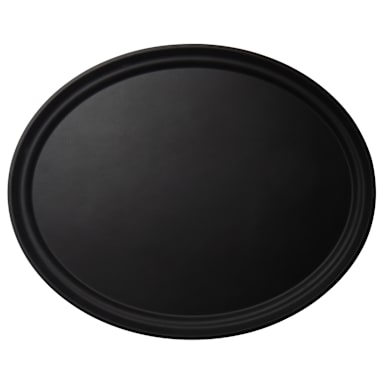 Cambro 2500CT110 Camtread Black 19" x 23" Oval Tray