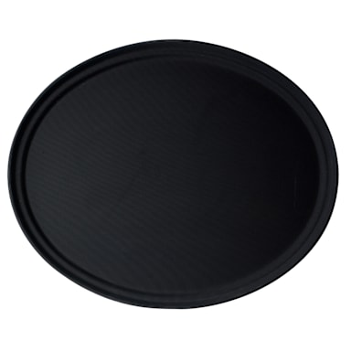 Cambro 2900CT110 Camtread Black 24" x 29" Oval Tray