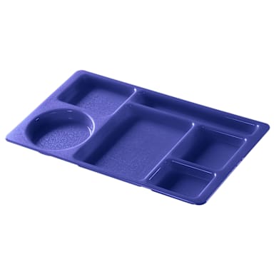 Cambro 915CW168 Camwear Blue 8-3/4" x 15" 6-Comp. School Tray - Dozen