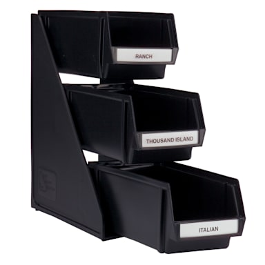 Traex 4843-06 Black 3 Tier Self Serve System with Clips