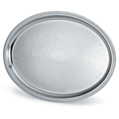 Vollrath 82111 Elegant Reflections 21-3/4 x 16 Oval S/S Serving Tray