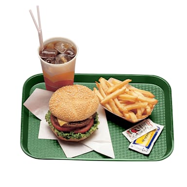 Cambro 1014FF119 Sherwood Green 10 x 14" Fast Food Tray - Dozen