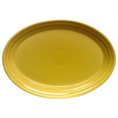 Homer Laughlin China 456320 Sunflower 9.58" Oval Platter - Dozen