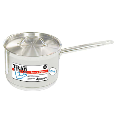 Adcraft SPS-35 Titan Series S/S 3.5 Qt Induction Sauce Pan With Cover
