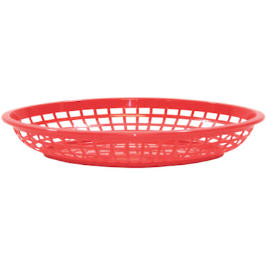 TableCraft 1084R Red 11-3/4" Jumbo Oval Basket - Dozen