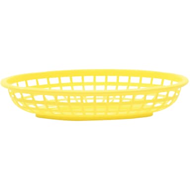 TableCraft 1074Y Classic Yellow 9.25" x 6" Oval Basket - Dozen