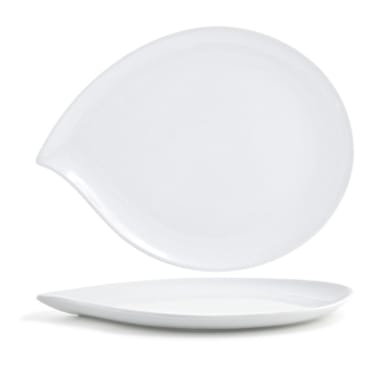 FOH DOS021WHP21 White 15.25" Teardrop Platter - 4 / CS