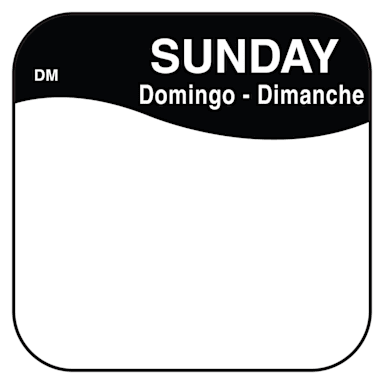 DayMark 1100377 DissolveMark⢠.75" Sunday Day Square - 1000 / RL