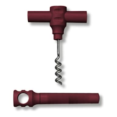 Darling Foodservice Burgundy Plastic 4.25" Pocket Corkscrew