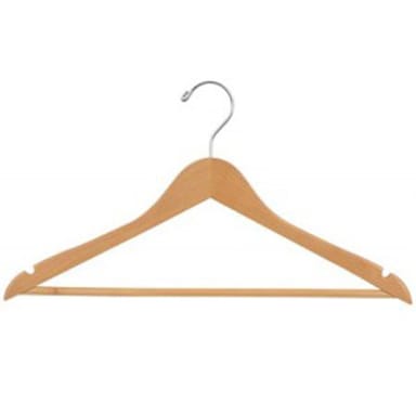 Hangers Direct DD200202 Natural Wood 17" Suit Hanger with Notches