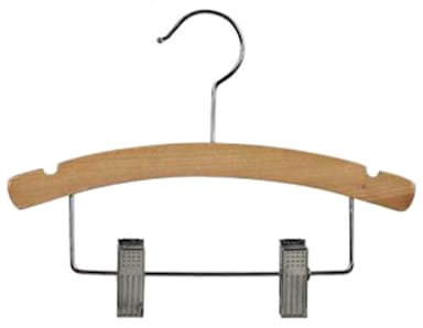 Hangers Direct DD700702 10" Wood Hanger with Clips/Notches