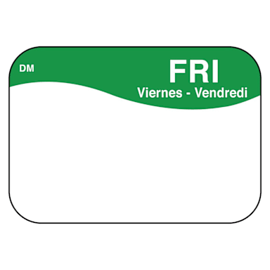 DayMark 1100295 DissolveMark 7/8 x 1-1/4" Friday Day Label - 1000 / RL