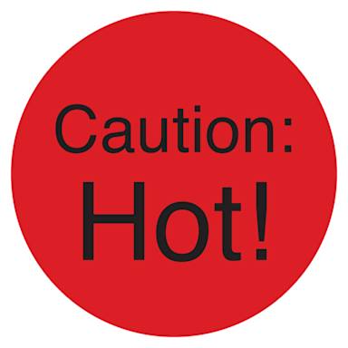 Darling Foodservice Red 1" "Caution: Hot" Deli Label - 1000 / RL
